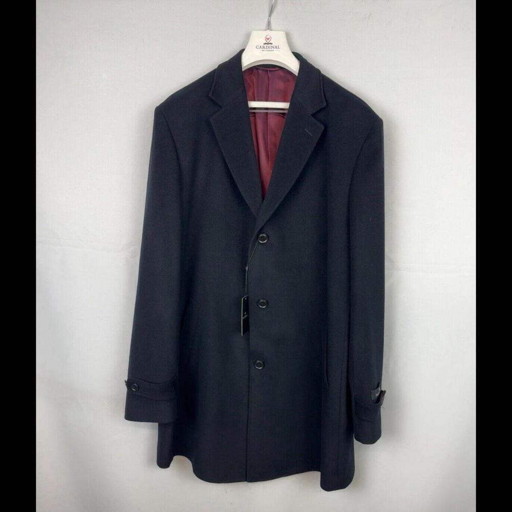 Paul Betenly Molino Wool Overcoat Black Size 48 XL